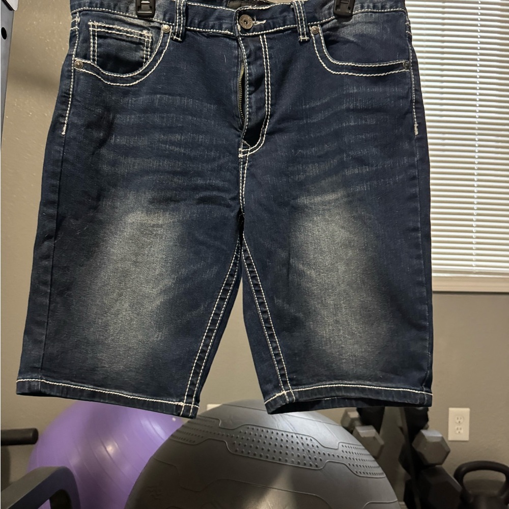 True Luck Men's Blue Denim Shorts